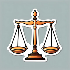 scale of justice sticker icon illustration for legal themes