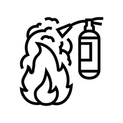 fire safety drill injury prevention line icon vector. fire safety drill injury prevention sign. isolated contour symbol black illustration
