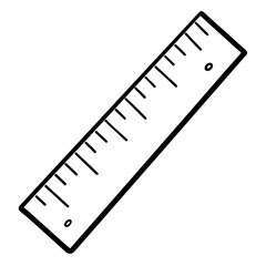 Ruler Line Art on White Background
