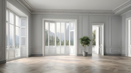 Bright and Airy Room with Large Glass Doors