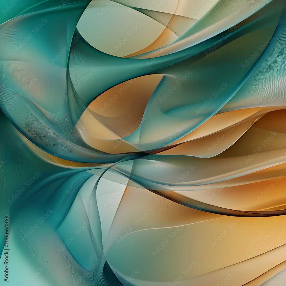Poster colorful abstract waves with smooth curves and gradients create a dynamic visual experience in moder