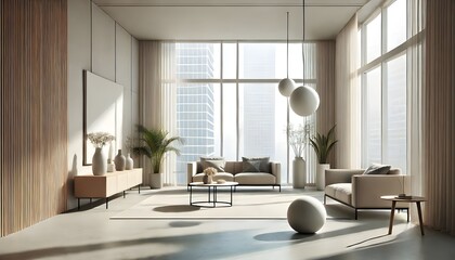 Bright Living Room with Large Windows