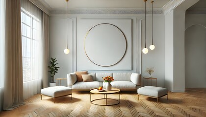 Modern Living Room with Bookshelf