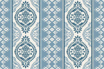 Obraz premium Motifs African boho paisley Floral Ikat pattern embroidery border. Ethnic ikat floral Ethnic Indian Pattern Ikat pattern Ethnic Pattern.Border indian floral Aztec embroidery border seamless patterns.