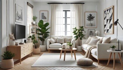 Bright Living Room with Plants
