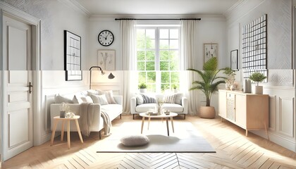 Serene Greenery View Living Room