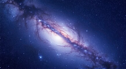 Fototapeta premium Galaxy with a spiral galaxy like structure and a star filled sky