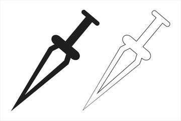 Sword and dagger silhouette icon vector illustration for design