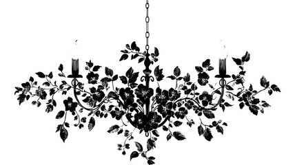 Flower-adorned chandelier hanging above a dance floor, Plant Digital Art