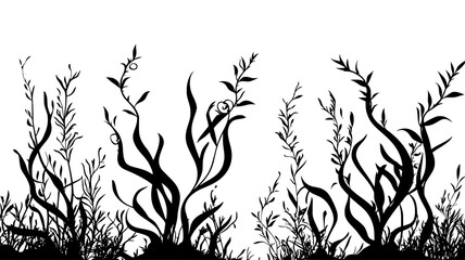 Naklejka premium Kelp forest underwater in clear ocean waters, Plant Digital Art