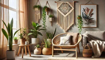 Bohemian Retreat with Macramé and Greenery