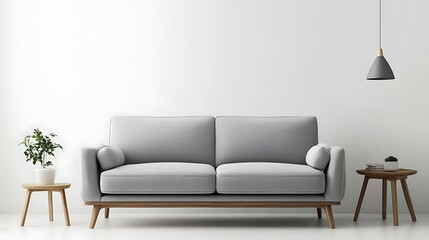 Beautiful Modern Living room Interior with furniture's ,mockup frame , posters, wall -3d Rendering
