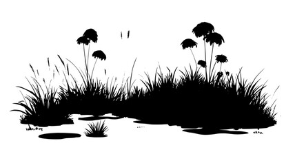 Sphagnum moss in a peat bog landscape, Plant Digital Art