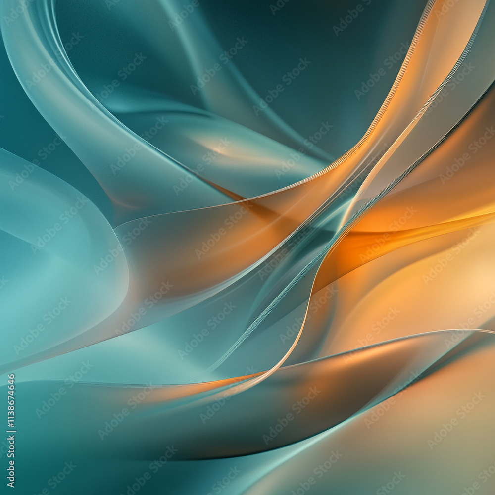 Poster abstract swirling patterns in blue and orange tones create a captivating visual effect