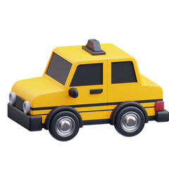 PNG 3D taxi icon isolated on a white background