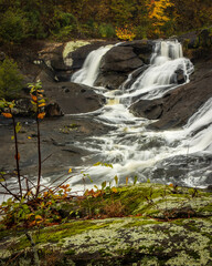 A beautiful landscape photo the waterfalls at High Falls State Park in Georgia.