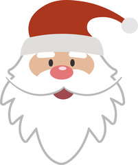 Smiling Face of Santa Claus in a red cap. Illustration face of Santa Claus png