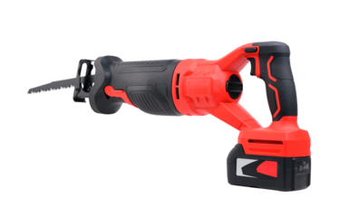 Sabre saw isolated on a white background. Reciprocating saw.