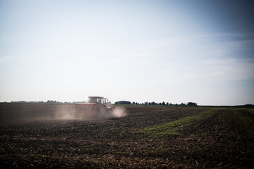 tractor in field