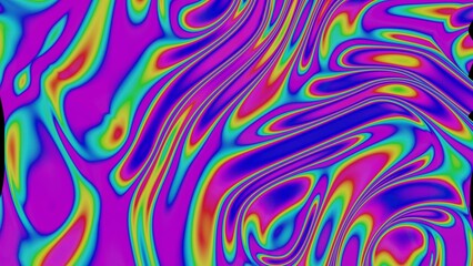 Fototapeta premium Vibrant Abstract Waves with Psychedelic Colors and Fluid Patterns