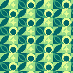 Abstract geometric pattern in green tones