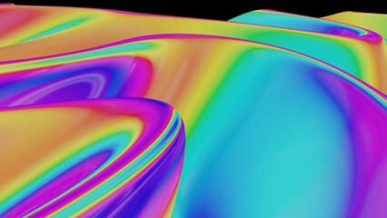 Vibrant Rainbow Gradient Waveforms in Abstract Digital Flow