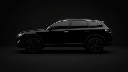 Sleek Black SUV with Modern Design and Elegant Silhouette