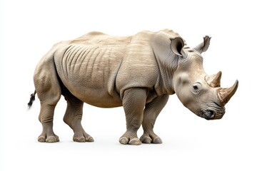 Obraz premium Majestic rhino isolated on white.
