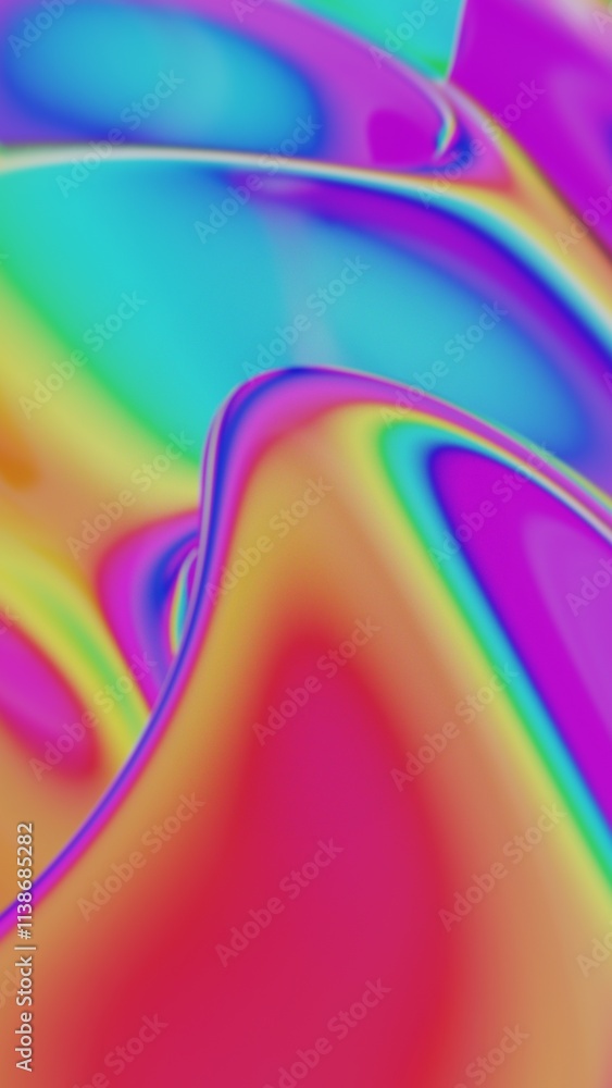 Poster colorful fluid gradient with smooth swirling lines