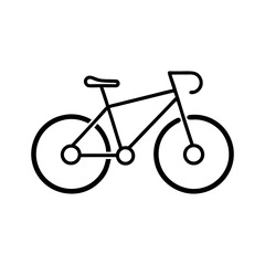 Bicycle Line Art on White Background
