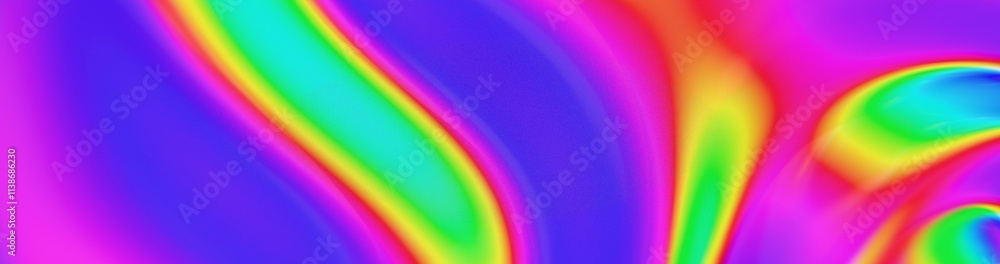 Poster colorful iridescent waves with smooth gradient flow