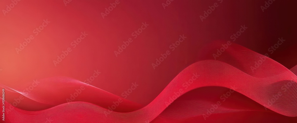 Aufkleber abstract red gradient background with smooth flowing lines.