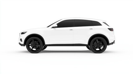 Fototapeta premium Sleek White SUV with Black Accents on a Minimalist Background