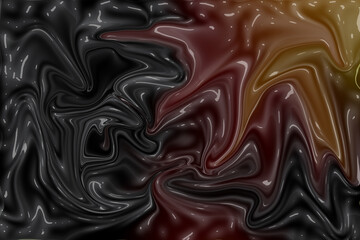 Contemporary abstraction with dark liquid movements. Artistic pattern with intensely colored liquid textures.