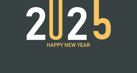 Happy new year 2025 design logo text vector illustration new year celebration concept modern style background set