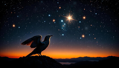 bird and stars