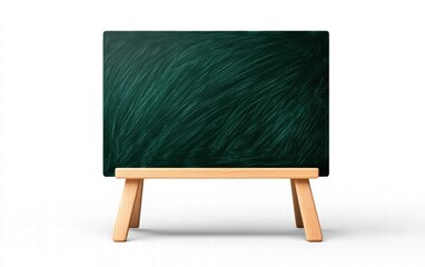 A chalkboard-style blank sign with a dark green surface and subtle chalk smudges on a bright white background
