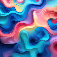 Obraz premium Liquid gradient mesh. Abstract wavy background. Color blend. Modern blurred texture. Liquid vibrant color flow. Template for posters, ad banners, brochures, flyers, covers, websites. 8k quality. gener