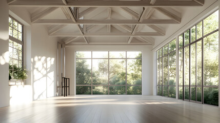 Obraz premium Sunlit Serenity: Geometry in Structural Design and Natural Illumination