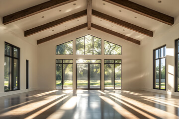 Obraz premium Sunlit Serenity: Geometry in Structural Design and Natural Illumination