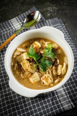 Mushroom soup with noodles