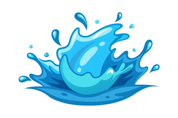 Minimalist Water Splash in Line Drawing Vector Artwork