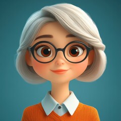 Professional headshot of a beautiful Norwegian woman in 3D cartoon style