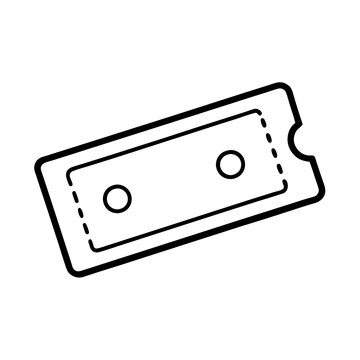 recommend clip art: Ticket Line Art on White Background