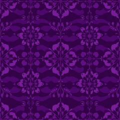 Fototapeta premium Purple Floral Damask Pattern 