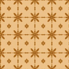 Golden Floral Tile Pattern 