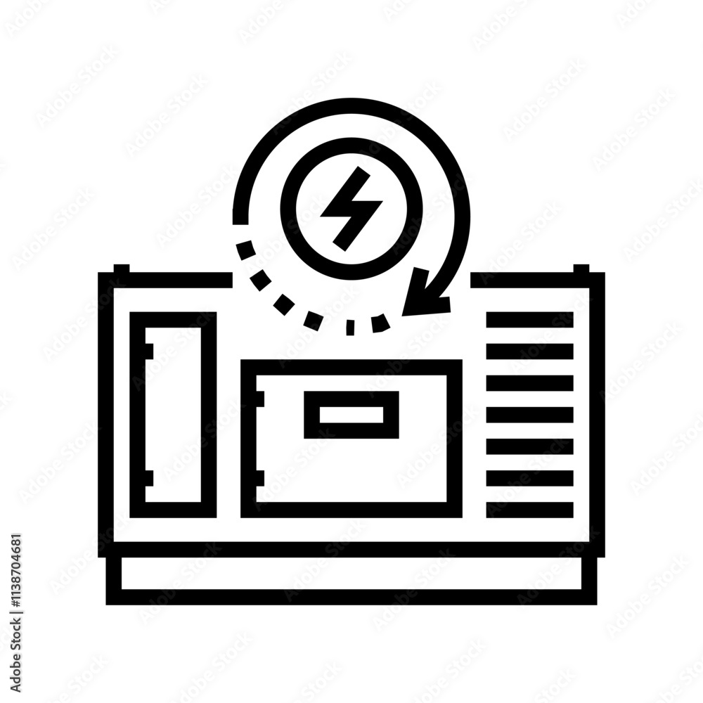 Poster redundant power supply data center line icon vector. redundant power supply data center sign. isolat