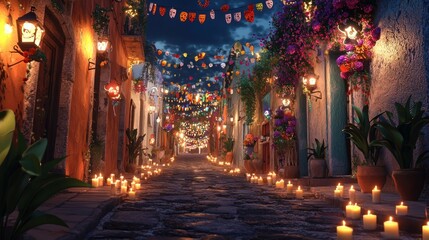 Highquality 8K 3D render of Mexican Carnaval at night
