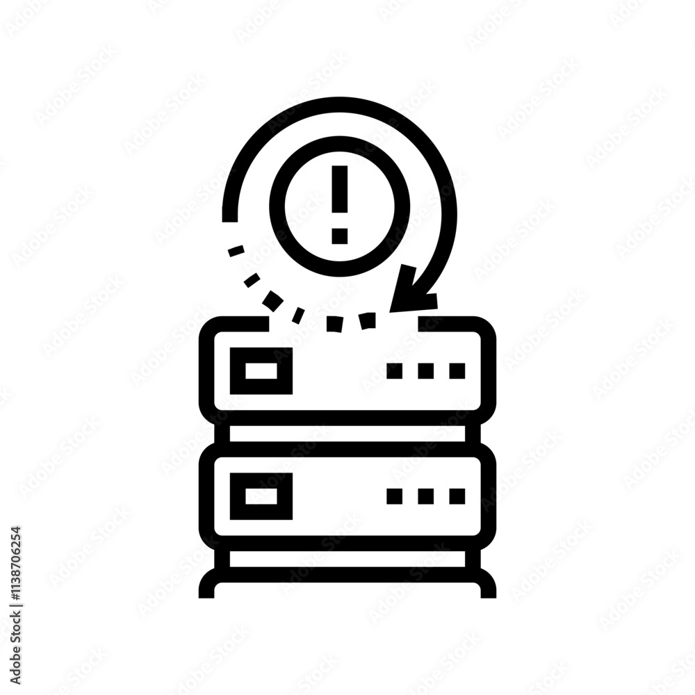 Aufkleber disaster recovery data center line icon vector. disaster recovery data center sign. isolated contour