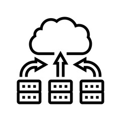 server virtualization data center line icon vector. server virtualization data center sign. isolated contour symbol black illustration